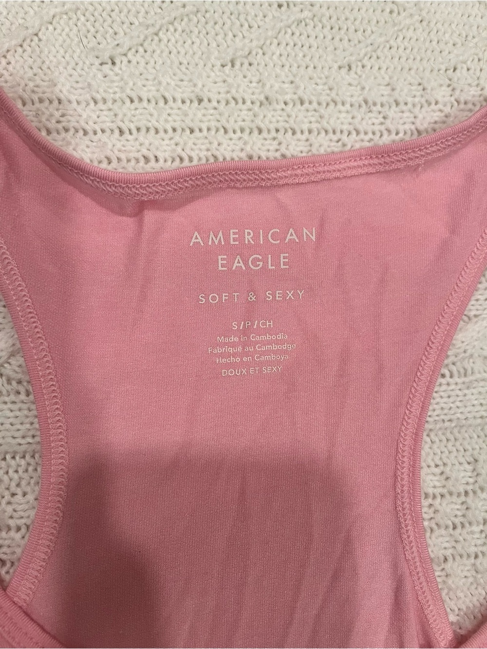 American Eagle Soft & Sexy Pink Racerback Tank Top - Size Small - Picture 3 of 6
